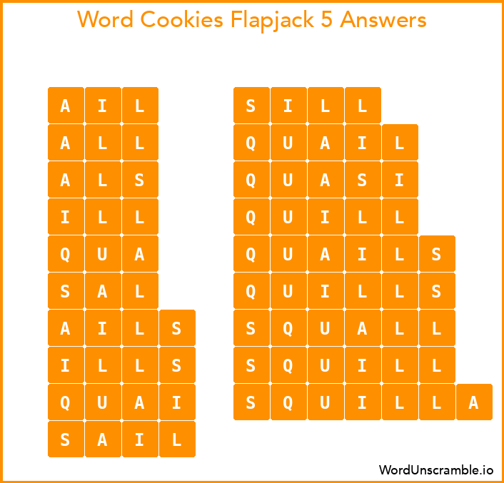 Word Cookies Flapjack 5 Answers