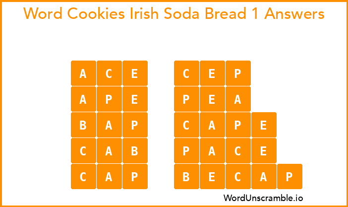 Word Cookies Irish Soda Bread 1 Answers
