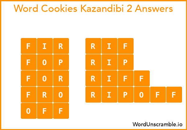 Word Cookies Kazandibi 2 Answers