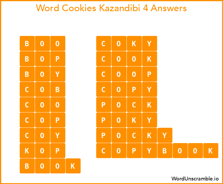 Word Cookies Kazandibi 4 Answers
