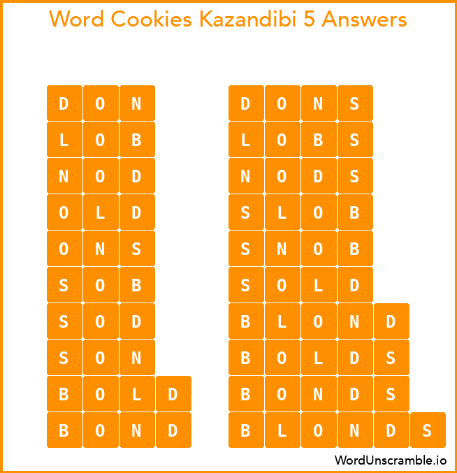 Word Cookies Kazandibi 5 Answers