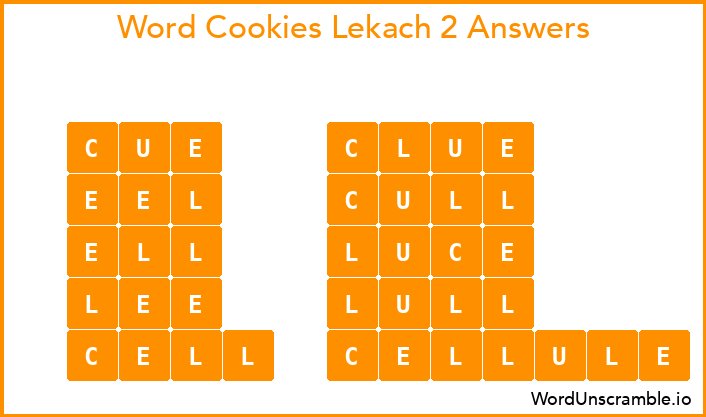 Word Cookies Lekach 2 Answers