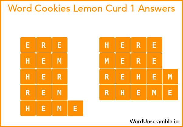 Word Cookies Lemon Curd 1 Answers