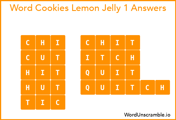 Word Cookies Lemon Jelly 1 Answers