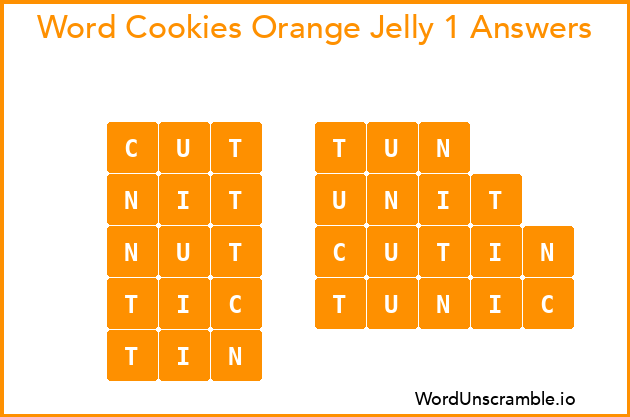 Word Cookies Orange Jelly 1 Answers