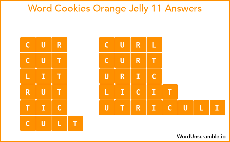 Word Cookies Orange Jelly 11 Answers