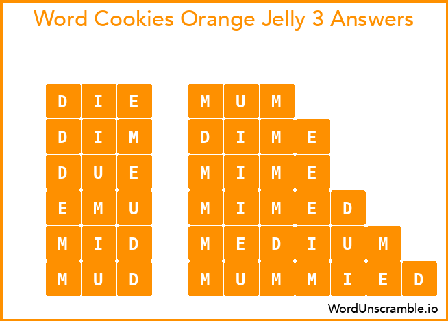 Word Cookies Orange Jelly 3 Answers