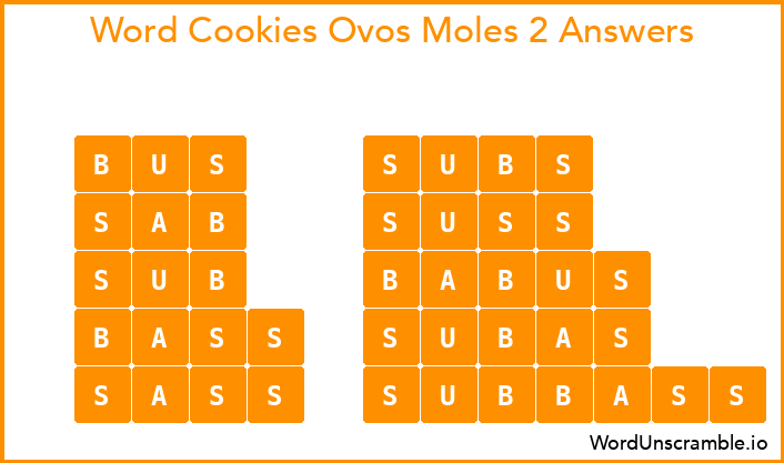 Word Cookies Ovos Moles 2 Answers