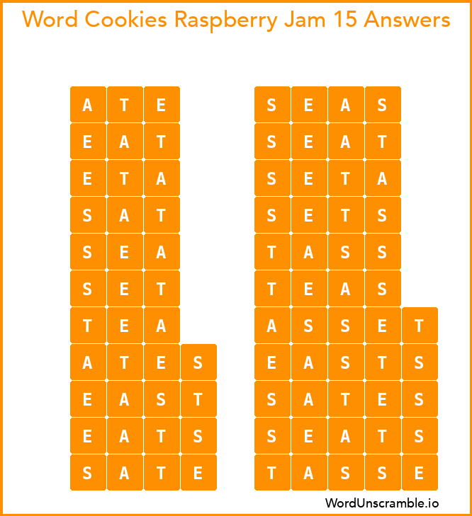 Word Cookies Raspberry Jam 15 Answers