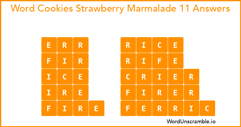 Word Cookies Strawberry Marmalade 11 Answers