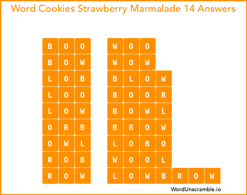 Word Cookies Strawberry Marmalade 14 Answers