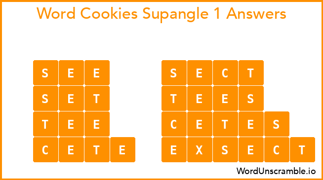 Word Cookies Supangle 1 Answers