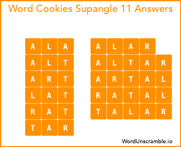 Word Cookies Supangle 11 Answers