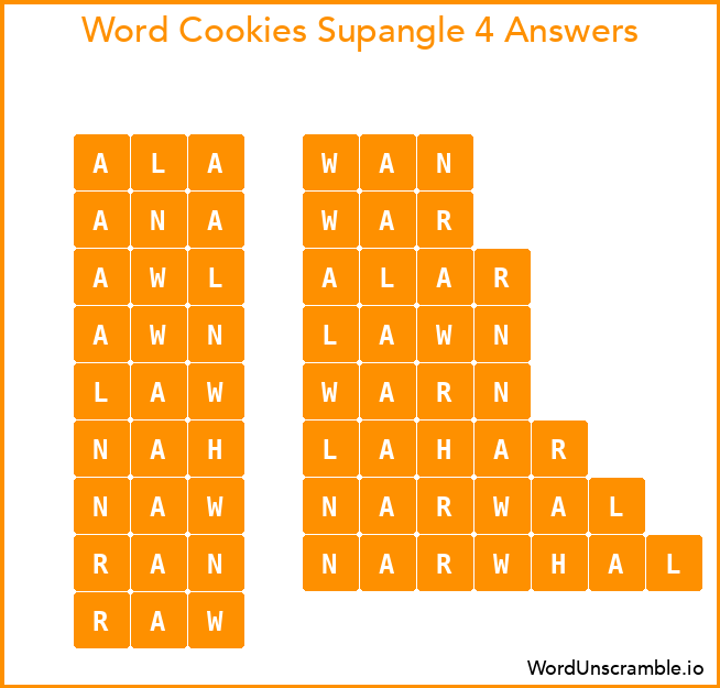 Word Cookies Supangle 4 Answers