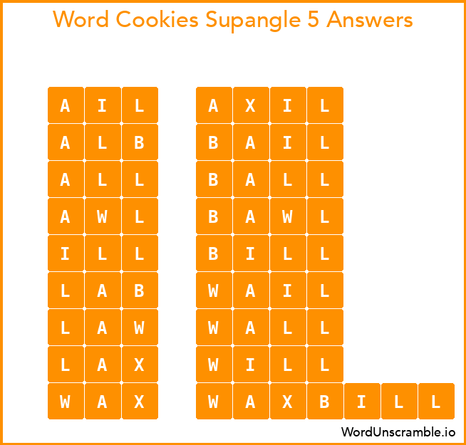 Word Cookies Supangle 5 Answers