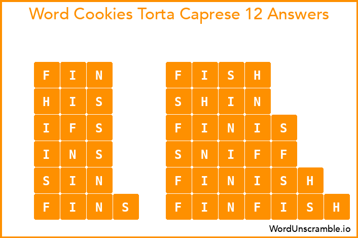 Word Cookies Torta Caprese 12 Answers
