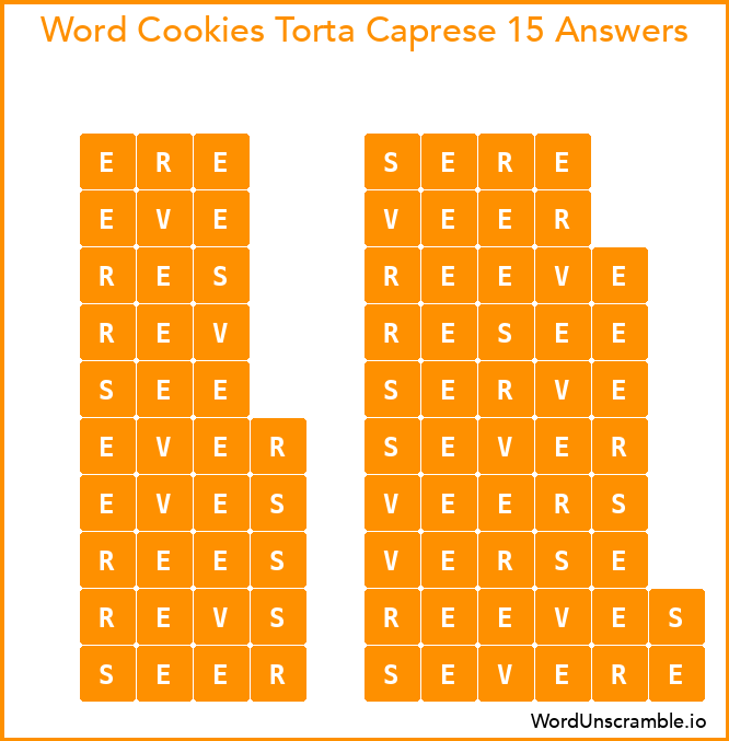 Word Cookies Torta Caprese 15 Answers