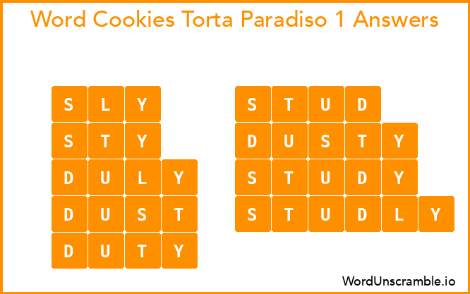 Word Cookies Torta Paradiso 1 Answers