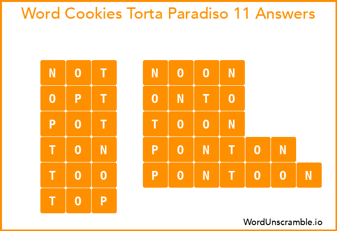 Word Cookies Torta Paradiso 11 Answers