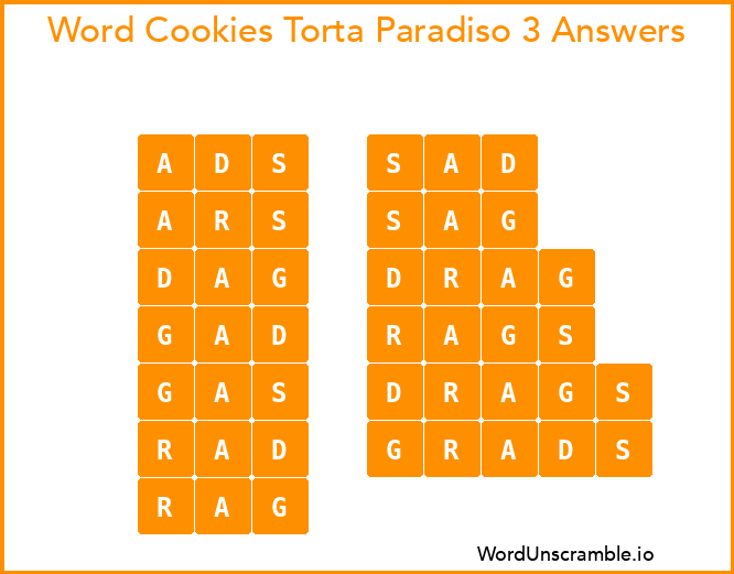 Word Cookies Torta Paradiso 3 Answers