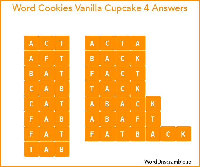 Word Cookies Vanilla Cupcake 4 Answers