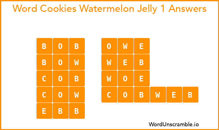Word Cookies Watermelon Jelly 1 Answers