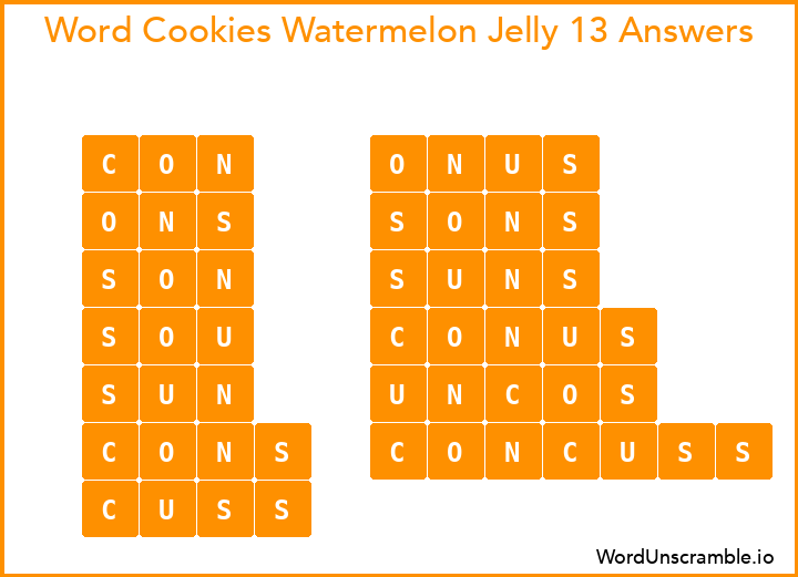 Word Cookies Watermelon Jelly 13 Answers