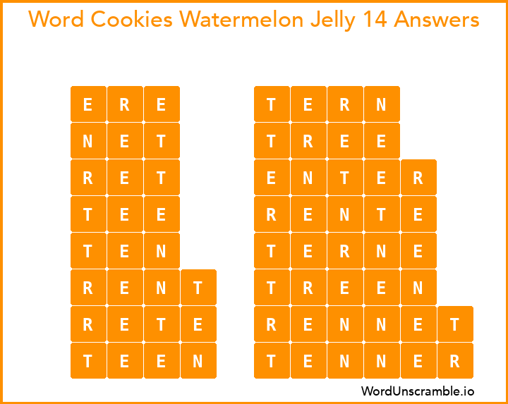 Word Cookies Watermelon Jelly 14 Answers