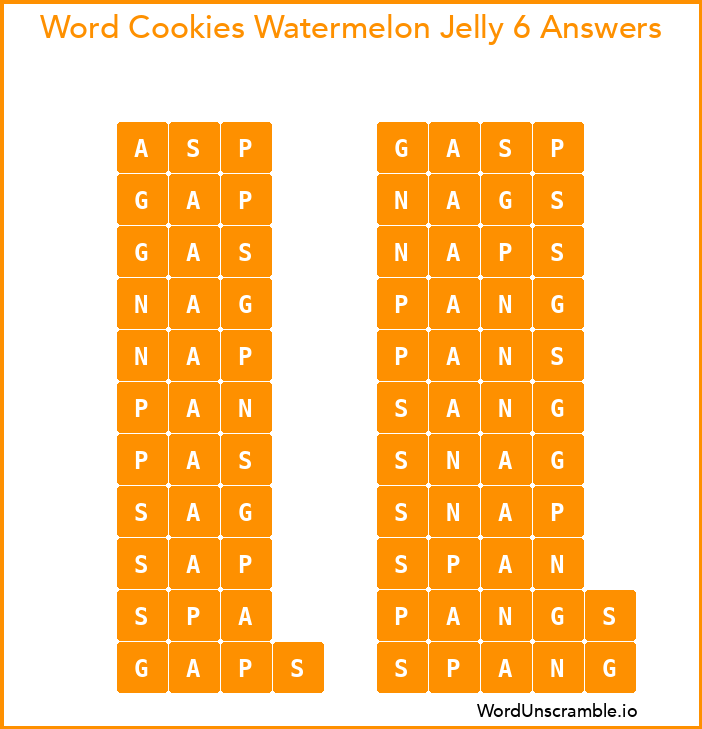 Word Cookies Watermelon Jelly 6 Answers