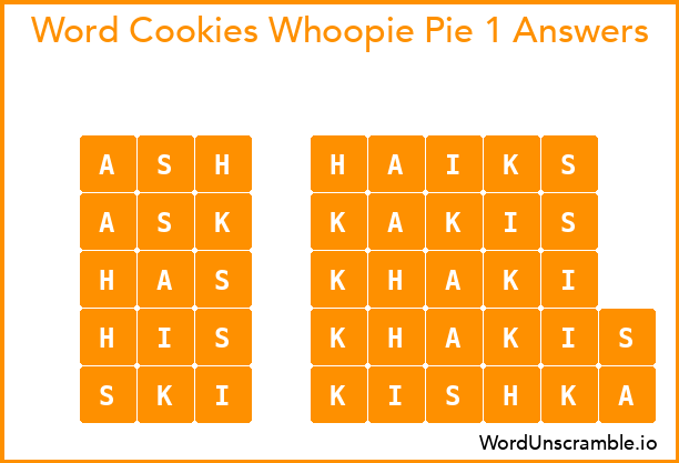 Word Cookies Whoopie Pie 1 Answers