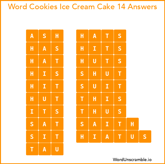 Word Cookies Ice Cream Cake 14 Answers