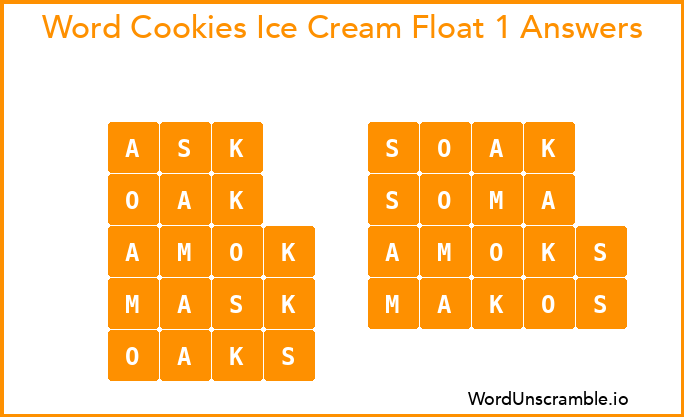 Word Cookies Ice Cream Float 1 Answers