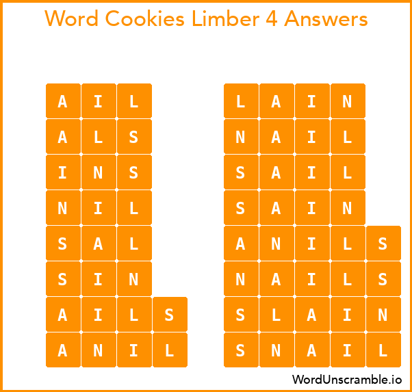 Word Cookies Limber 4 Answers