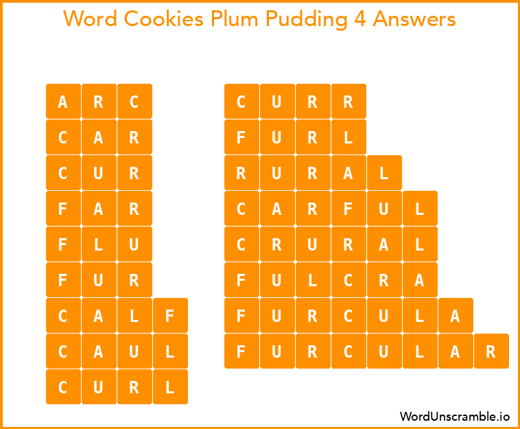 Word Cookies Plum Pudding 4 Answers
