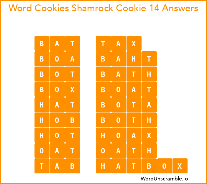 Word Cookies Shamrock Cookie 14 Answers