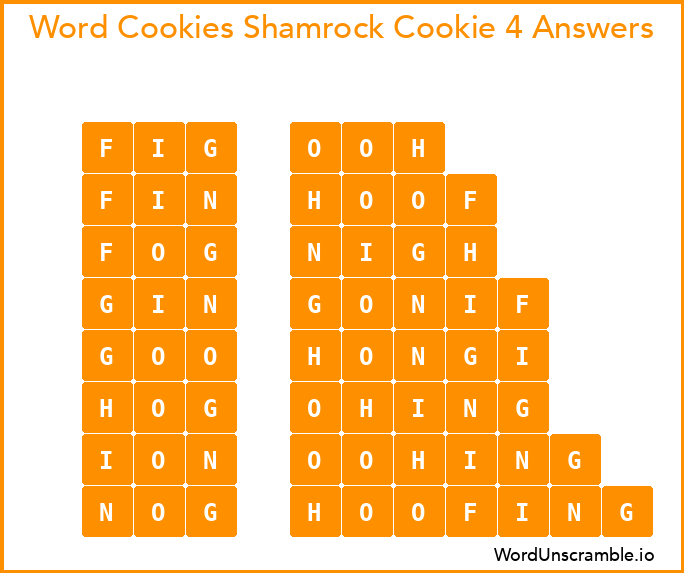 Word Cookies Shamrock Cookie 4 Answers