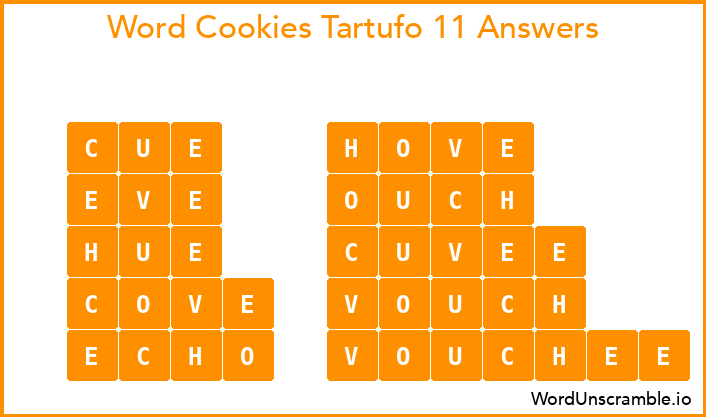 Word Cookies Tartufo 11 Answers