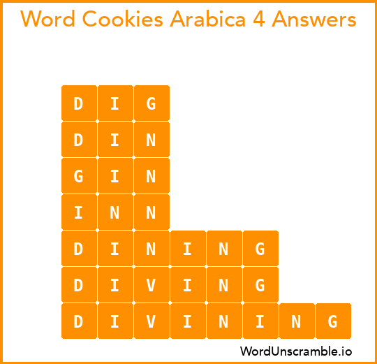Word Cookies Arabica 4 Answers