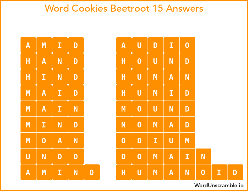 Word Cookies Beetroot 15 Answers