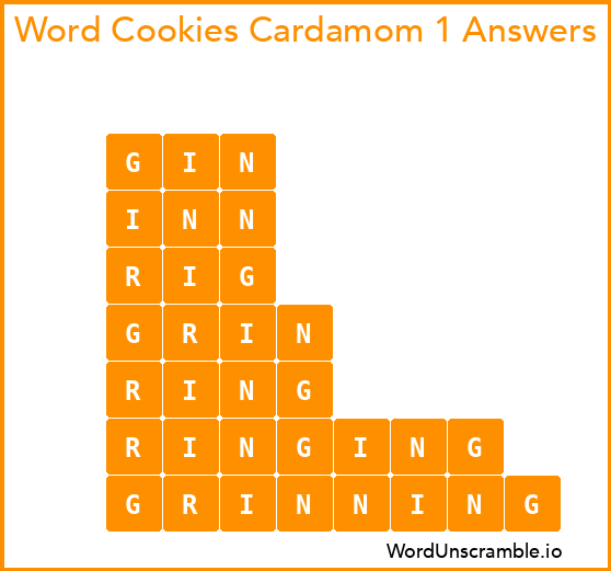 Word Cookies Cardamom 1 Answers