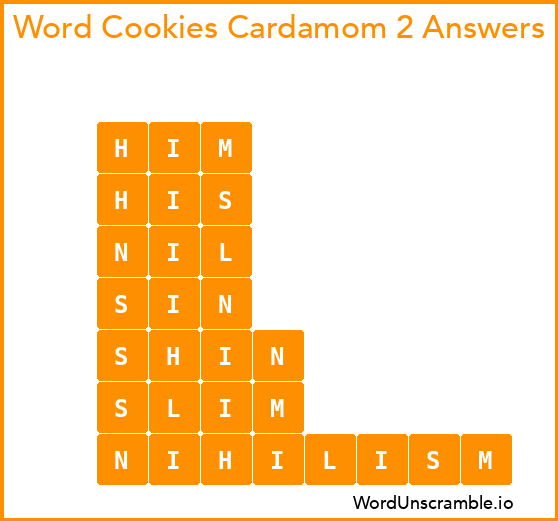 Word Cookies Cardamom 2 Answers