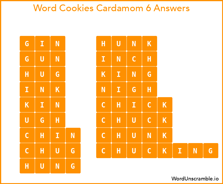 Word Cookies Cardamom 6 Answers