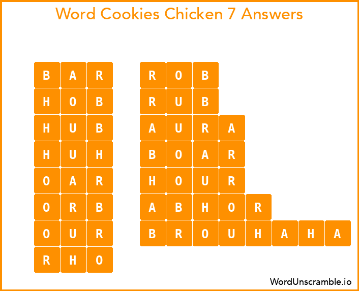 Word Cookies Chicken 7 Answers