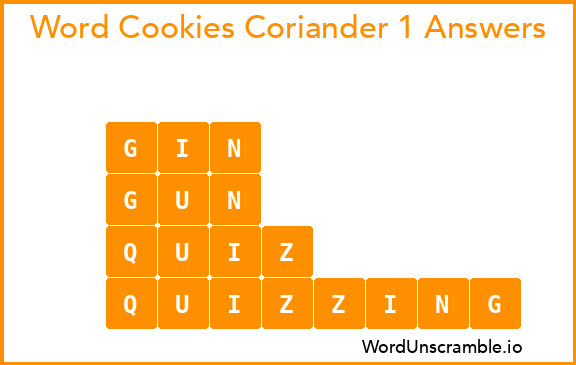 Word Cookies Coriander 1 Answers