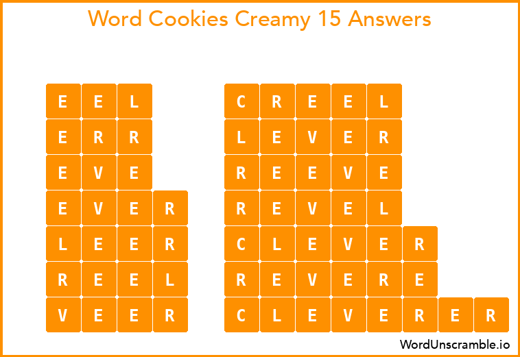 Word Cookies Creamy 15 Answers