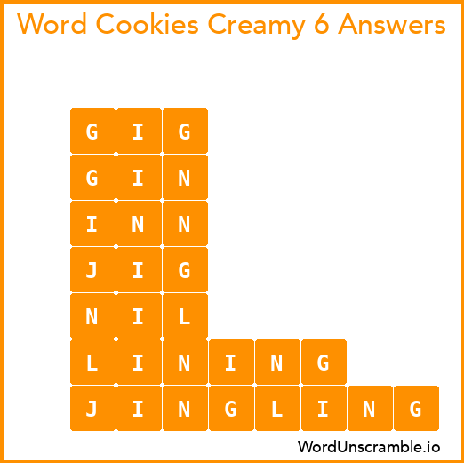 Word Cookies Creamy 6 Answers