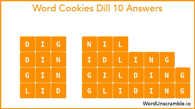 Word Cookies Dill 10 Answers