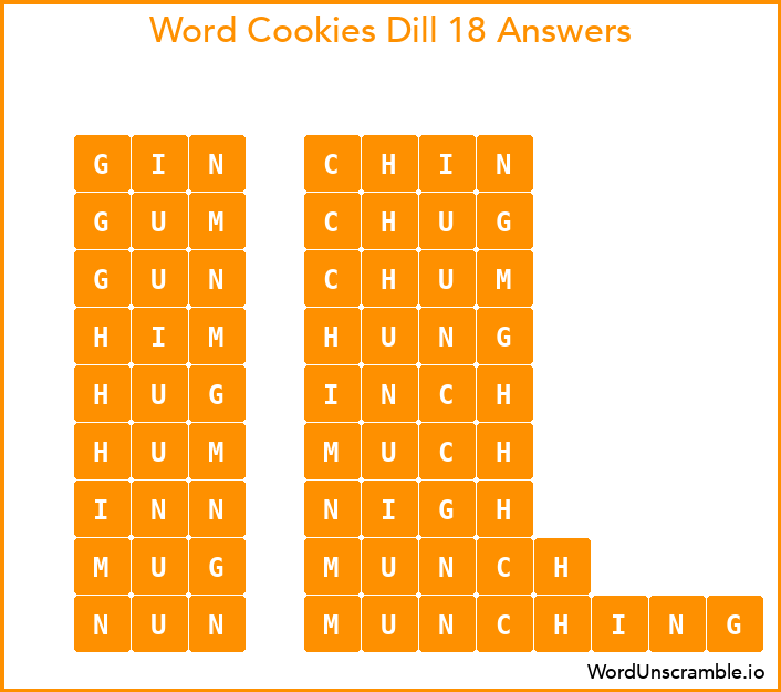 Word Cookies Dill 18 Answers