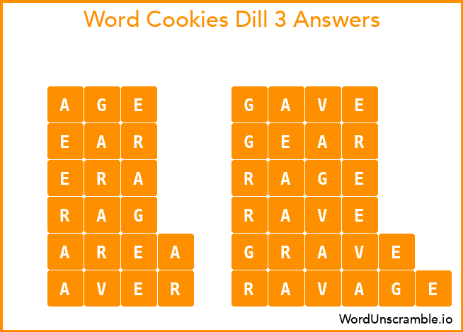 Word Cookies Dill 3 Answers