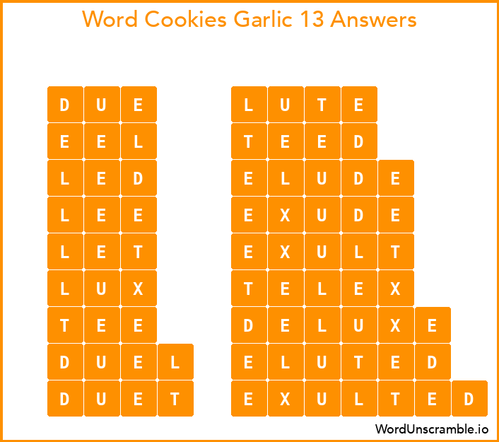 Word Cookies Garlic 13 Answers
